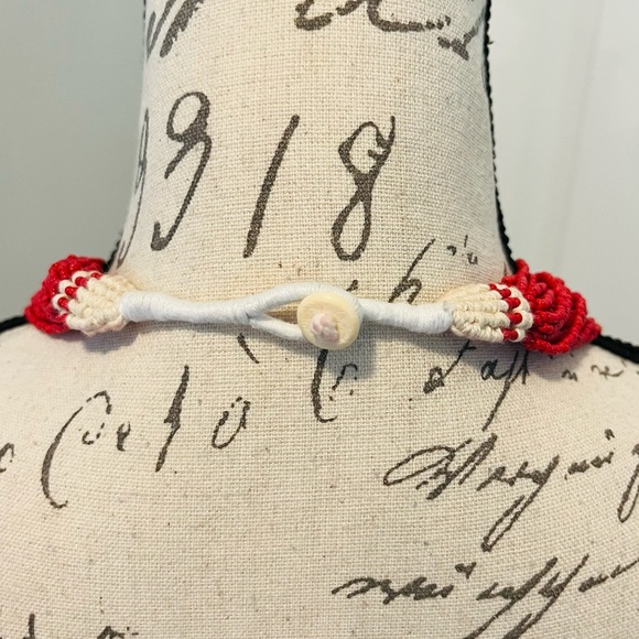 Vintage Multi strand Native American Red Coral Seed Bead Woven Torsade Necklace. - Picture 3 of 14